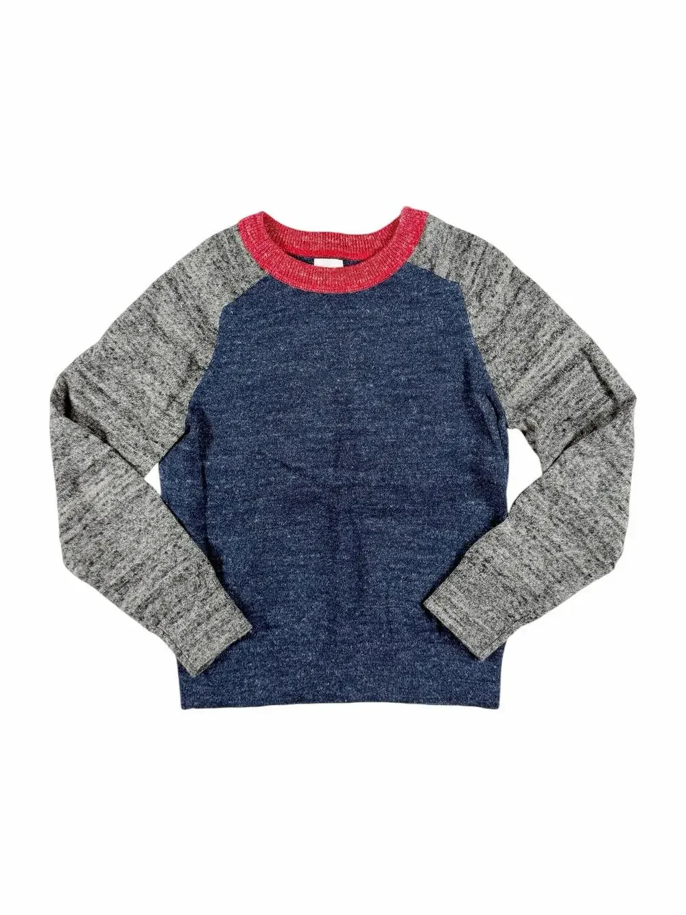 Gap Colorblock Knit Sweater Blue Gray Red Size 6-7 (small)